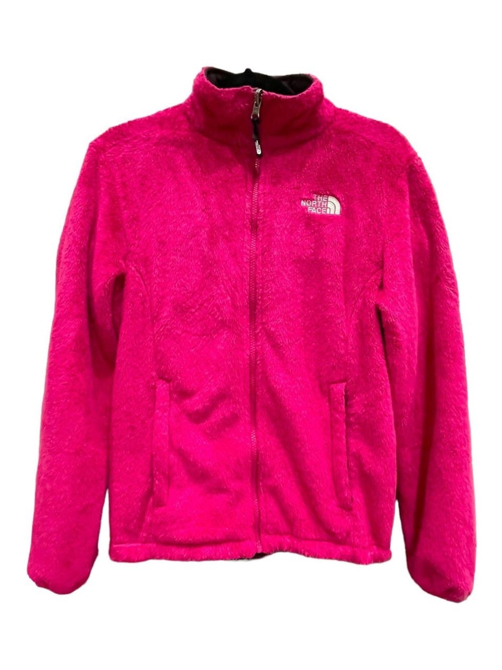 Women’s THE NORTH FACE fuschia Osito fleece zip up jacket- Size medium